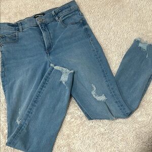 Women's Blue Distressed Jeans